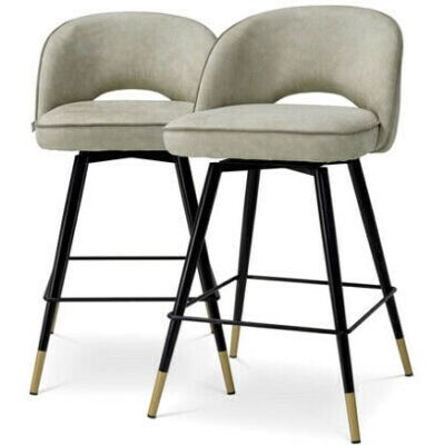 Eichholtz Cliff barstol mayer silver 2-set Eichholtz Cliff barstol mayer silver 2-set