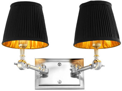 Eichholtz Wentworth vägglampa dubbel nickel/svart Eichholtz Wentworth vägglampa dubbel nickel/svart