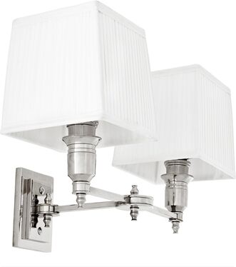 Eichholtz Lexington vägglampa dubbel nickel vit Eichholtz Lexington vägglampa dubbel nickel vit