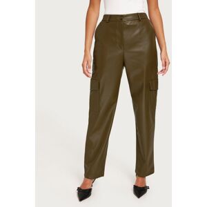 Only - PU pants - Dark Olive - Onlkim Faux Leather Cargo Pant Cc O - Byxor X-Small Dark Olive female