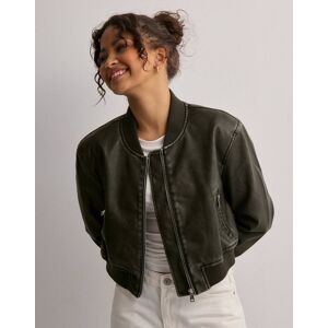 Only - Jackor - Black - Onlhalli Faux Leather Wash Bomber O - Jackor & Kappor - Jackets X-Small Black female