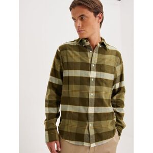 Gant D2. Reg Ut Flannel Plaid Shirt Skjorta Army Green