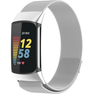 Kamda Armband Milanse loop för Fitbit Charge 5 - Silver (105-200mm)