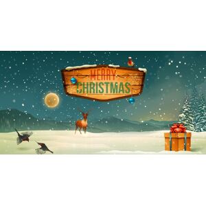 Kamda Vinylbakgrund 1.5x3m Merry Christmas skylt   Matt tunn vinyl   Studiobakgrund