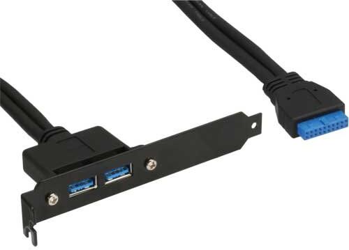33390C InLine  Slotblech USB 3.0, 2 x USB-uttag till internt moderkort, 0,5 m 33390C InLine  Slotblech USB 3.0, 2 x USB-uttag till internt moderkort, 0,5 m