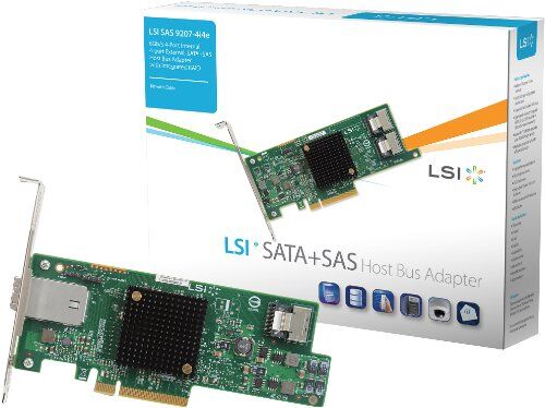 LSISAS9207-4i4eKIT LSI SAS 9207-4i4e KIT värdbussadapter (4-port int/4-port ext 6 Gbit/s SATA SAS PCI-E 3.0)