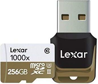 LSDMI256CBEU1000R Lexar  professionell klass 10 1000x Micro SDHC UHS-II minneskort med USB-kortläsare 256GB