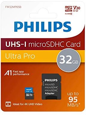 FM32MP65B/00 Philips microSDHC-kort 32 GB, klass 10, UHS-I U3, 4K FM32MP65B/00 Philips microSDHC-kort 32 GB, klass 10, UHS-I U3, 4K