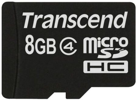 TS8GUSDC4 Överför Micro SDHC minneskort klass 4 8 GB Svart