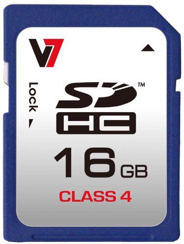 J152271 V7 VAMSDH16GCL10R-2E Micro-SDHC-minneskort + SD-adapter SDHC klass 4 16GB flerfärgad