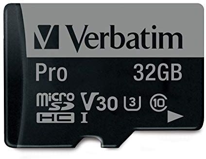 47041 Verbatim Pro U3 mikro sDHC-kort 32 GB, vatten- och stötsäker, lämplig för 4K-videoinspelning, svart 47041 Verbatim Pro U3 mikro sDHC-kort 32 GB, vatten- och stötsäker, lämplig för 4K-videoinspelning, svart