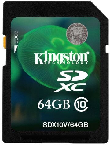 SDX10V/64GB Kingston Class10 SDHC minneskort SD10X 64GB svart SDX10V/64GB Kingston Class10 SDHC minneskort SD10X 64GB svart