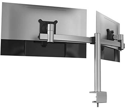 508523 Durable monitor hållare 2 skärmar med bordsklämma, för VESA-skärmar 21–27 tum, 360 vridbar, lutbar, höjdjusterbar, , silver 508523 Durable monitor hållare 2 skärmar med bordsklämma, för VESA-skärmar 21–27 tum, 360 vridbar, lutbar, höjdjusterbar, , silver