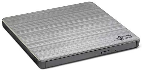 150938 Hitachi-LG GP60NS60 extern bärbar DVD-brännare med snygg design, 9,5 mm, USB 2.0, DVD-R, CD-R, DVD-RAM kompatibel, TV-anslutning, Windows 10 och Mac OS-kompatibel, silver 150938 Hitachi-LG GP60NS60 extern bärbar DVD-brännare med snygg design, 9,5 mm, USB 2.0, DVD-R, CD-R, DVD-RAM kompatibel, TV-anslutning, Windows 10 och Mac OS-kompatibel, silver