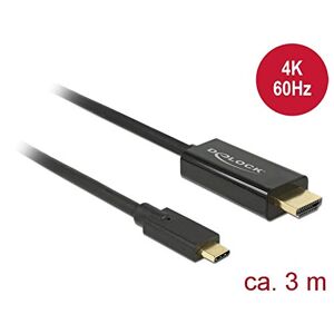85292 DeLock  USBC till HDMI Kabel, 3m, 4K, 60Hz, Stöd för HDCP1.4 och 2.2