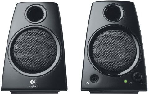 5099206021891 Logitech Z130 PC-högtalare, fullt stereoljud, stark bas, 10 watt toppeffekt, 3,5 mm ljudingång, hörlursuttag, volymkontroller, dator/TV/smartphone/surfplatta Svart