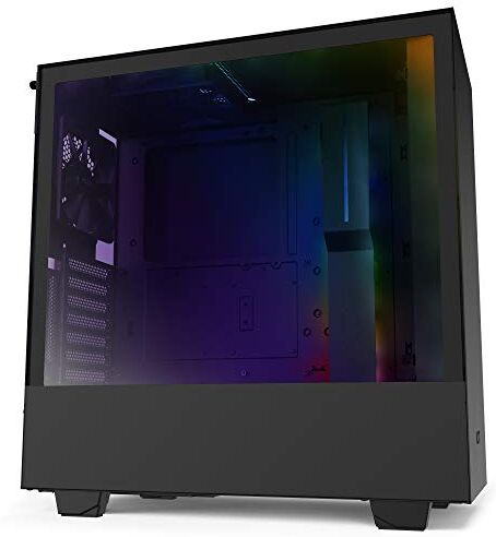 CA-H510i-B1 NZXT H510i Kompakt ATX Mittorn PC-spelchassi Främre I/O USB Typ-C-port Vertikalt GPU-fäste Sidopanel av härdat glas Integrerad RGB-belysning Redo för vattenkylning Svart