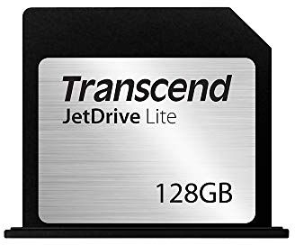 TS128GJDL350 Transcend 128 GB JetDrive Lite extra minnesexpansionskort för MacBook Pro (Retina) 15'', anpassad och slutligen med kortplatsen (generationen mitten av 2012 – början av 2013),