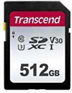 TS512GSDC300S Transcend Höghastighets 512 GB SDXC minneskort (för digitalkameror/fotobox/vardagliga inspelningar och videor/bilradio Klass 10, UHS-I U3, Video Speed Class V30 för 4K Ultra HD TS512GSDC300S Transcend Höghastighets 512 GB SDXC minneskort (för digitalkameror/fotobox/vardagliga inspelningar och videor/bilradio Klass 10, UHS-I U3, Video Speed Class V30 för 4K Ultra HD