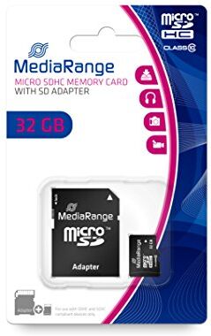 MR958 MediaRange microSDHC minneskort, klass 10, med SD-kortadapter, 32 GB MR958 MediaRange microSDHC minneskort, klass 10, med SD-kortadapter, 32 GB