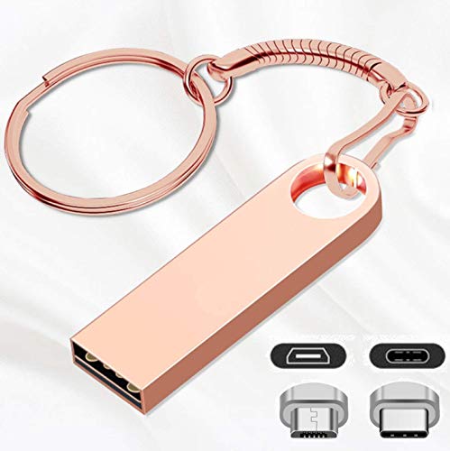 56543900 Vattentät 128 g höghastighets-U-diskmetall med stor kapacitet och Android-adapter typ C mobiltelefon dator trippel-flashminne silver