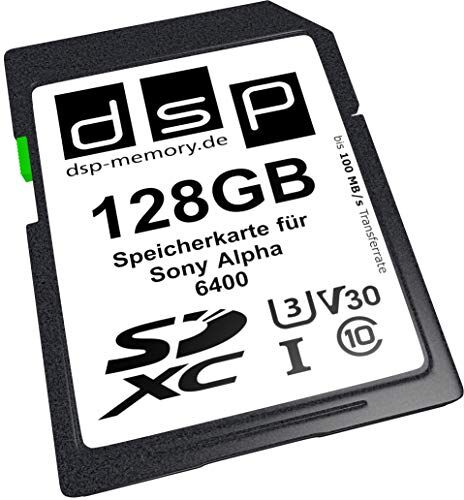 Z-4051557444461 DSP Memory 128 GB Professional V30 minneskort för Sony Alpha 6400 digitalkamera Z-4051557444461 DSP Memory 128 GB Professional V30 minneskort för Sony Alpha 6400 digitalkamera