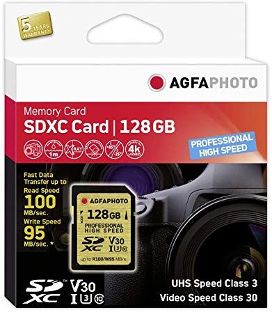 10607 Agfa  Professional HIGH Speed SDXC Class 10 UHS I U3 V30 minneskort 10607 Agfa  Professional HIGH Speed SDXC Class 10 UHS I U3 V30 minneskort