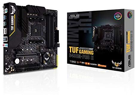 TUF GAMING B450M-PRO II Asus  moderkortsuttag AM4 (mATX, AMD Ryzen, DDR4-minne, 2 x M.2, USB 3.1 Gen2, Aura Sync, Ai brusreducerande mikrofon) TUF GAMING B450M-PRO II Asus  moderkortsuttag AM4 (mATX, AMD Ryzen, DDR4-minne, 2 x M.2, USB 3.1 Gen2, Aura Sync, Ai brusreducerande mikrofon)