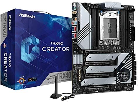 TRX40 CREATOR ASRock  Gaming ATX moderkortshållare TRX4 USB3.2/M.2/WLAN/BT TRX40 CREATOR ASRock  Gaming ATX moderkortshållare TRX4 USB3.2/M.2/WLAN/BT