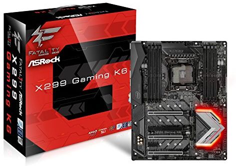 X299 GAMING K6 ASRock  Fatal1ty LGA 2066 Intel X299 SATA 6 GB/s USB 3.1 USB 3.0 ATX Intel moderkort X299 GAMING K6 ASRock  Fatal1ty LGA 2066 Intel X299 SATA 6 GB/s USB 3.1 USB 3.0 ATX Intel moderkort