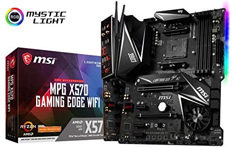 7C37-001R MSI  MPG X570 GAMING EDGE Moderkort ATX, AM4, DDR4, LAN och 802.11AC WIFI, USB 3.2 Gen2, Type-C, M.2, RGB Mystic Light, HDMI, AMD RYZEN 2:a och tredje generationen, Svart 7C37-001R MSI  MPG X570 GAMING EDGE Moderkort ATX, AM4, DDR4, LAN och 802.11AC WIFI, USB 3.2 Gen2, Type-C, M.2, RGB Mystic Light, HDMI, AMD RYZEN 2:a och tredje generationen, Svart