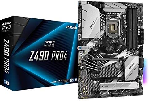 Z490 PRO4 Asrock  Intel Z490 ATX moderkort, 1200 uttag, 4 DDR4, CrossFireX, VGA, HDMI, M.2 Z490 PRO4 Asrock  Intel Z490 ATX moderkort, 1200 uttag, 4 DDR4, CrossFireX, VGA, HDMI, M.2