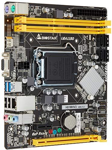 H81MHV3 Biostar  moderkort, ljud VGA G-LAN SATA3 USB 3.0