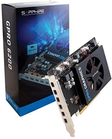 32258-00-21G Sapphire Gpro 6200 grafikkort 4 GB GDDR5 PCI-E EYEFINITY 6 EDITION 1 fläktplats med kullager 50 W 2XmDP till SL DVI PASSIVE kabel brun låda) 32258-00-21G Sapphire Gpro 6200 grafikkort 4 GB GDDR5 PCI-E EYEFINITY 6 EDITION 1 fläktplats med kullager 50 W 2XmDP till SL DVI PASSIVE kabel brun låda)