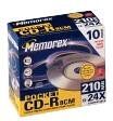 822245-10C Memorex Pocet 8 cm CD-R 210 mb 24 x 10 pack i smala juvelfodral i tryckt kartong