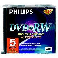 DW4S4S05F/10 Philips DVD+RW Rohlinge 4,7 GB 4 x 5-pack slimcase DW4S4S05F/10 Philips DVD+RW Rohlinge 4,7 GB 4 x 5-pack slimcase