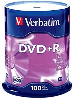 95098 Verbatim DVD+R märkt yta Detaljhandelförpackning 100-Disc Spindle SILVER 95098 Verbatim DVD+R märkt yta Detaljhandelförpackning 100-Disc Spindle SILVER