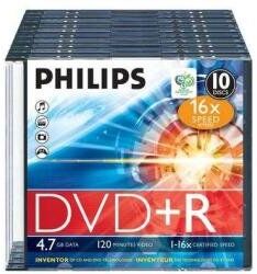 8710895922289 Philips DR4S6S10F/00 DVD+R Rohlinge 16 x 4,7 GB 10 st Slim fodral 8710895922289 Philips DR4S6S10F/00 DVD+R Rohlinge 16 x 4,7 GB 10 st Slim fodral