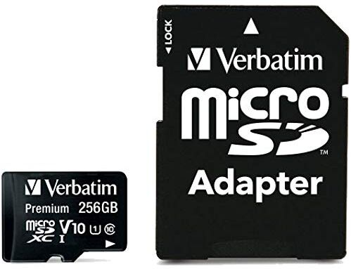 W125743309 Verbatim microSDXC minneskort med adapter – 256 GB – läshastighet upp till 90 MB/s – minimal skrivhastighet 10 MB/s – svart W125743309 Verbatim microSDXC minneskort med adapter – 256 GB – läshastighet upp till 90 MB/s – minimal skrivhastighet 10 MB/s – svart