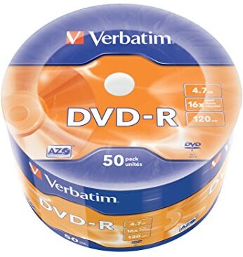 43788 Verbatim "DVD-R 4,7GB 16x 50" Wrap Spindel Silver