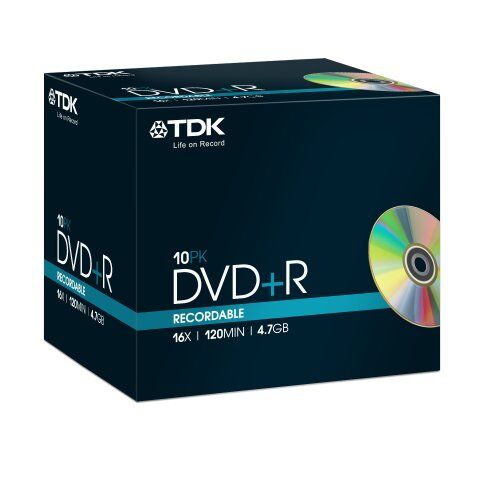 DVD+R47MED10 TDK T19389 4,7 GB 16x DVD+R – smyckeshölje 10 pack