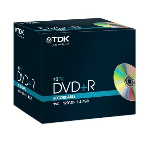 DVD+R47MED10 TDK T19389 4,7 GB 16x DVD+R – smyckeshölje 10 pack DVD+R47MED10 TDK T19389 4,7 GB 16x DVD+R – smyckeshölje 10 pack