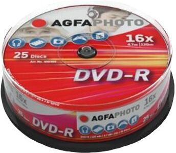 4250164807113 AgfaPhoto DVD-R Rohlinge (16 x hastighet, 4,7 GB, 25-er spindel) kakebox 4250164807113 AgfaPhoto DVD-R Rohlinge (16 x hastighet, 4,7 GB, 25-er spindel) kakebox