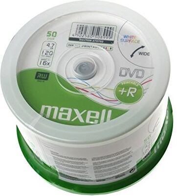 4902580508999 Maxell – 50 x DVD R – 4,7 GB 16 x – vit – spindel – lagringsmedia 4902580508999 Maxell – 50 x DVD R – 4,7 GB 16 x – vit – spindel – lagringsmedia