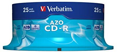 2069206 Verbatim CD-R AZO Crystal – 700 MB, 52 x brännhastighet med kristallteknik, 25-pack spindel 2069206 Verbatim CD-R AZO Crystal – 700 MB, 52 x brännhastighet med kristallteknik, 25-pack spindel