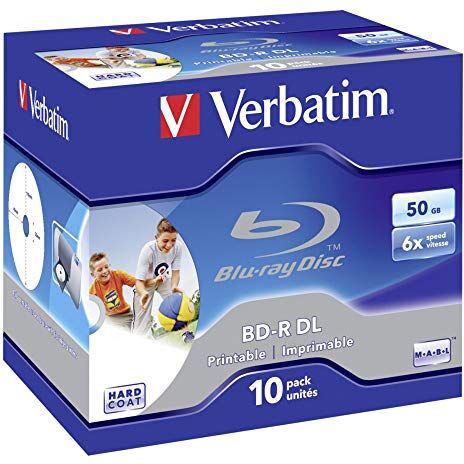 43736 Verbatim BD-R DL 50 GB 6 x bred utskrivbar 10 pk tomma Blu-Ray Discs (Smyckeskrin) 43736 Verbatim BD-R DL 50 GB 6 x bred utskrivbar 10 pk tomma Blu-Ray Discs (Smyckeskrin)