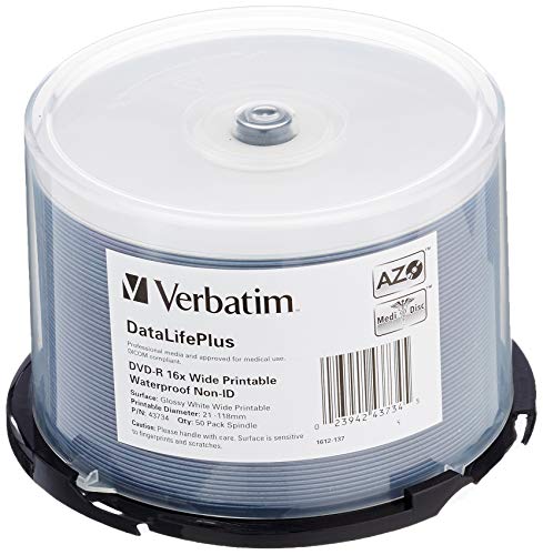 0023942437345 Verbatim 43734 DVD-R blanka 4,7 GB DL 16 x vattentät ytaxel (paket med 50) 0023942437345 Verbatim 43734 DVD-R blanka 4,7 GB DL 16 x vattentät ytaxel (paket med 50)