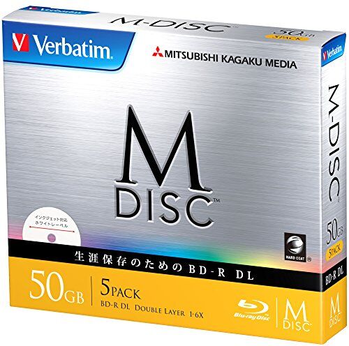 DBR50RMDP5V1 1 000 år arkiv verbatim M-Disc Blu-ray BD-R DL 50 GB dubbla lager 6 x hastighet – 5-pack bläckstråle utskrivbar DBR50RMDP5V1 1 000 år arkiv verbatim M-Disc Blu-ray BD-R DL 50 GB dubbla lager 6 x hastighet – 5-pack bläckstråle utskrivbar