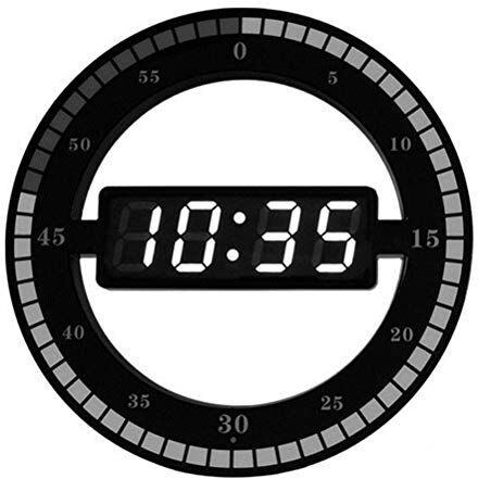 WBDZ Väckarklocka väggklockor, LED moderna digitala klockor löparsekunder funktion bakgrundsbelyst icke-tickande USB-driven, för vardagsrum, kontor och sovrum, kontakt (nationell)