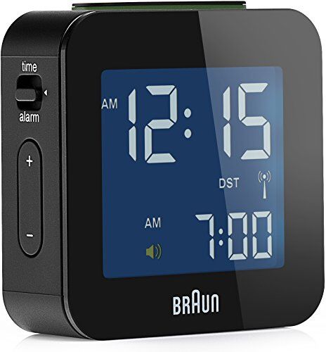 Braun 66015 trådlös reseväckarklocka BNC 008 BK-RC 57x57x19,9 mm